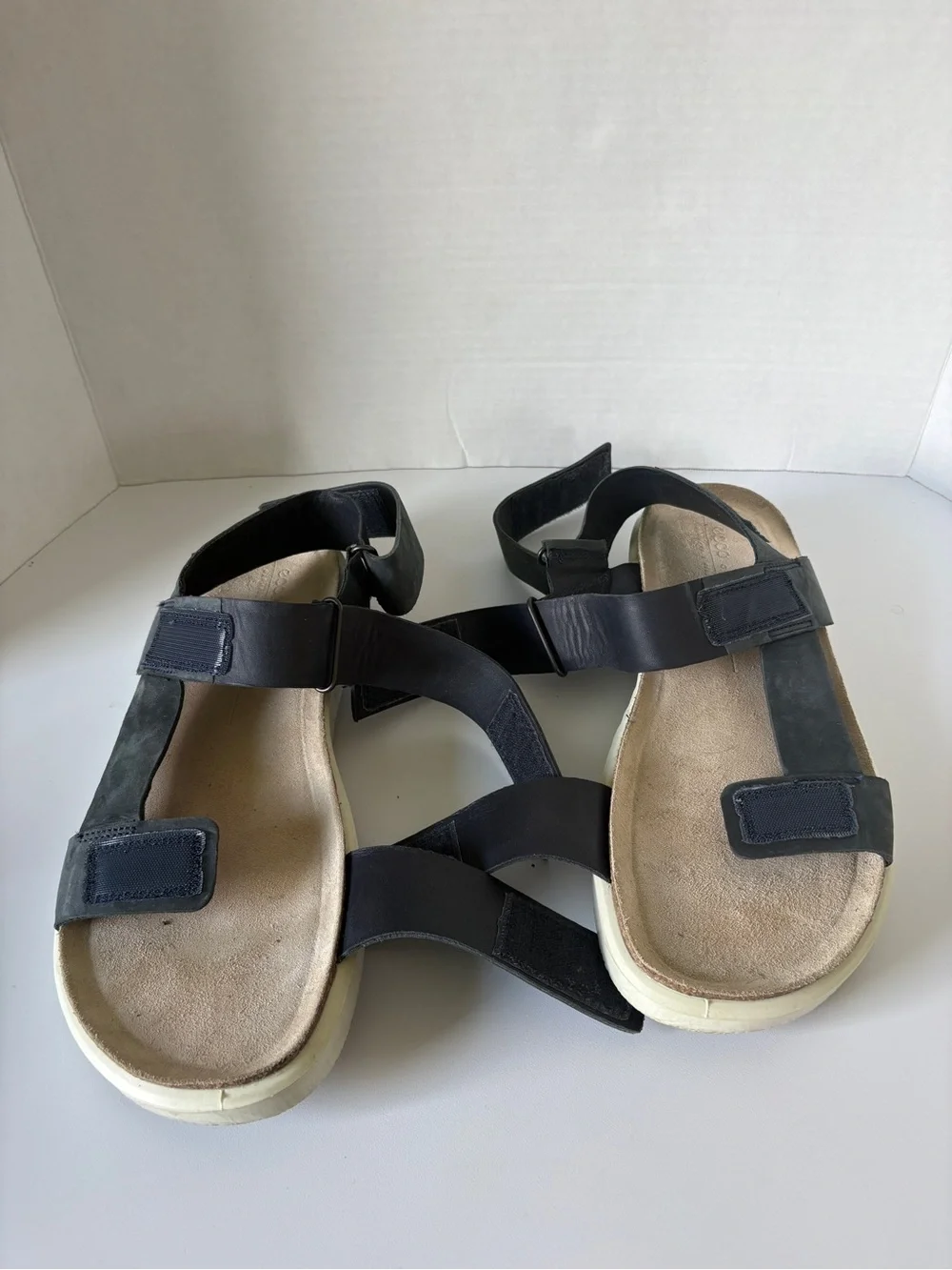 ECCO Corksphere Black Leather Sandals